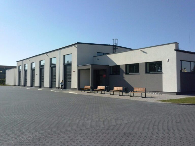 Painted exterior of a large commercial building